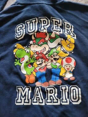 Kids Super Mario Navy Graphic Hoodie - Nintendo Characters EUC SMO012CBBWT